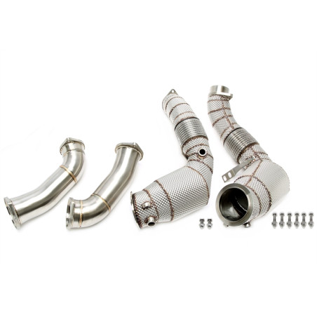 Downpipe con protezione termica and convertitore cataliticoper BMW 5er Serie M5 F90, 8er Serie M8...