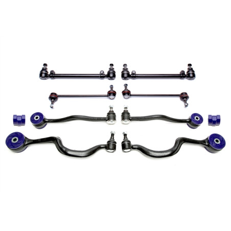 Braccio oscillante set  ant. 10 pieces conboccole poliuretano per BMW 5 serie E34 con 25mm rod (Cod.