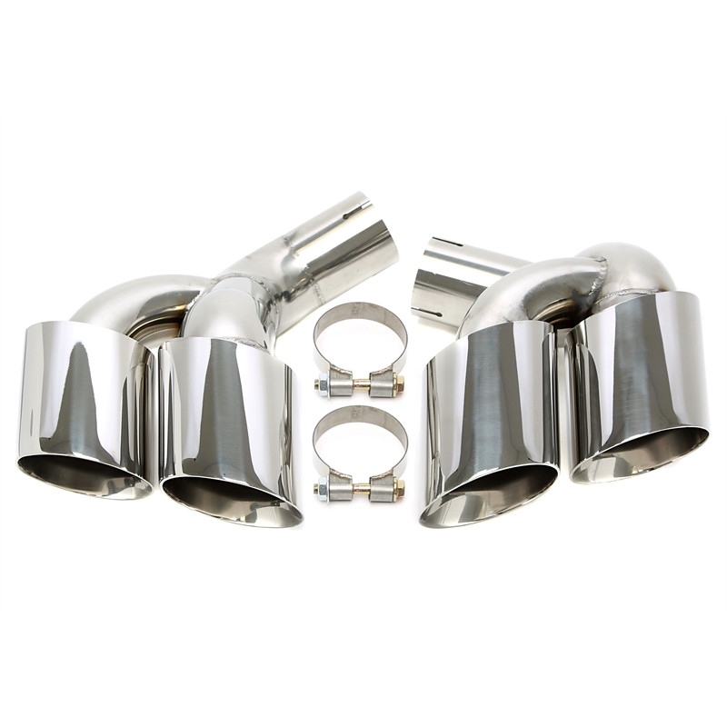 terminale di scarico a vite cover oval in chrome/glossyper BMW X6er serie (E71) (Cod. T-96BM003)