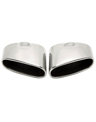  weld-on tailpipe in chrome/glossyper  BMW X5er serie (E70) (Cod. T-96BM017)