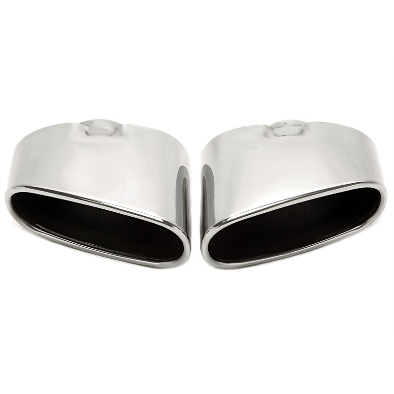  weld-on tailpipe in chrome/glossyper  BMW X5er serie (E70) (Cod. T-96BM017)