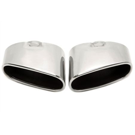  weld-on tailpipe in chrome/glossyper  BMW X5er serie (E70) (Cod. T-96BM017)