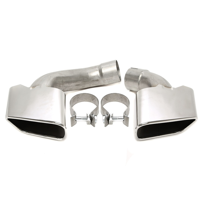 terminale di scarico a vite "big square mouth-1" in chrome/glossyper BMW X5er serie con M Tuning... 
