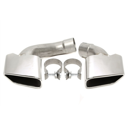 terminale di scarico a vite "big square mouth-1" in chrome/glossyper BMW X5er serie con M Tuning... 