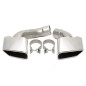 terminale di scarico a vite "big square mouth-1" in chrome/glossyper BMW X5er serie con M Tuning... 