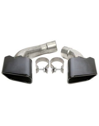 terminale di scarico a vite "big square mouth-2" in nero/glossyper BMW X5er serie con M-Tuning (... 