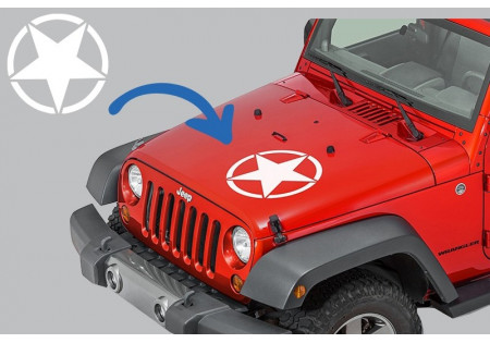 Sticker Star Universal for Jeep Wrangler JK, Truck, or Other Cars White STICKERSTARW