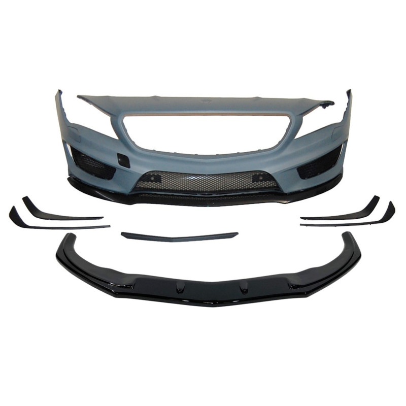 Paraurti Anteriore Mercedes W117 13-15 4P / SW Look AMG A45 spoiler anteriore (Cod. E-TCM04190312)