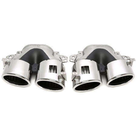 terminale di scarico a vite "double design" in chrome/glossyper Mercedes Benz A-Class (W177)/CLA-...