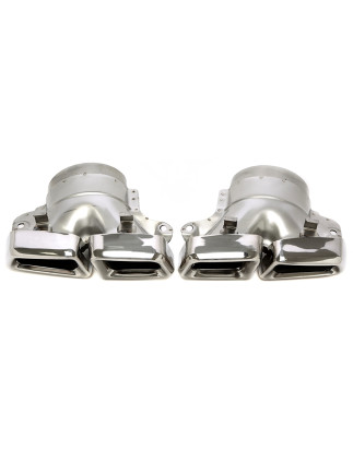 terminale di scarico a vite "double design" in chrome/glossyper Mercedes Benz ML-Class (W166) (Cod. 