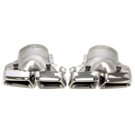 terminale di scarico a vite "double design" in chrome/glossyper Mercedes Benz ML-Class (W166) (Cod. 