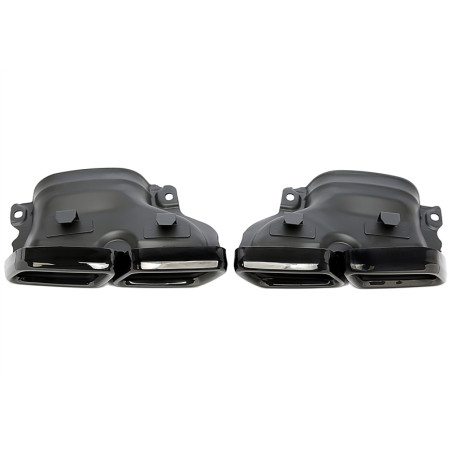 terminale di scarico a vite "double design" in nero/glossyper Mercedes Benz C-Class (W205) / GLC-...
