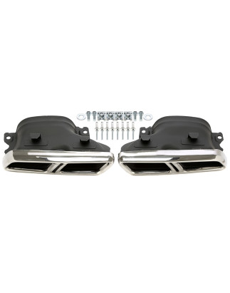 terminale di scarico a vite "double design whole" in chrome/glossyper Mercedes Benz C-Class (W205...
