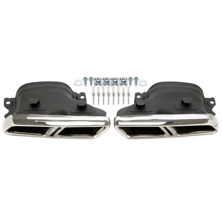 terminale di scarico a vite "double design whole" in chrome/glossyper Mercedes Benz C-Class (W205...