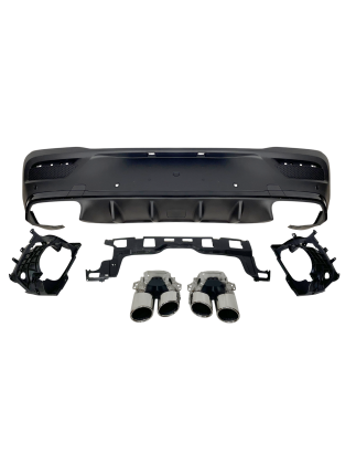 Diffusore Posteriore Mercedes C167 GLE 2020 Terminali Look E53 Black (Cod. E-TCM03701)