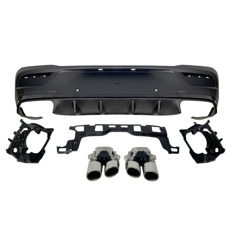Diffusore Posteriore Mercedes C167 GLE 2020 Terminali Look E53 Black (Cod. E-TCM03701)