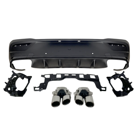 Diffusore Posteriore Mercedes C167 GLE 2020 Terminali Look E53 Black (Cod. E-TCM03701)