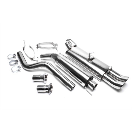 sistema di scarico 2x76mm DTM per Opel Astra F-CC, Kadett E-CC, Kadett E Cabrio (Cod. T-EVOAFAED76)