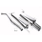 sistema di scarico 2x76mm per Opel Vectra B, Vectra B-CC, Vectra B Caravan (Cod. T-EVOVBAE276)
