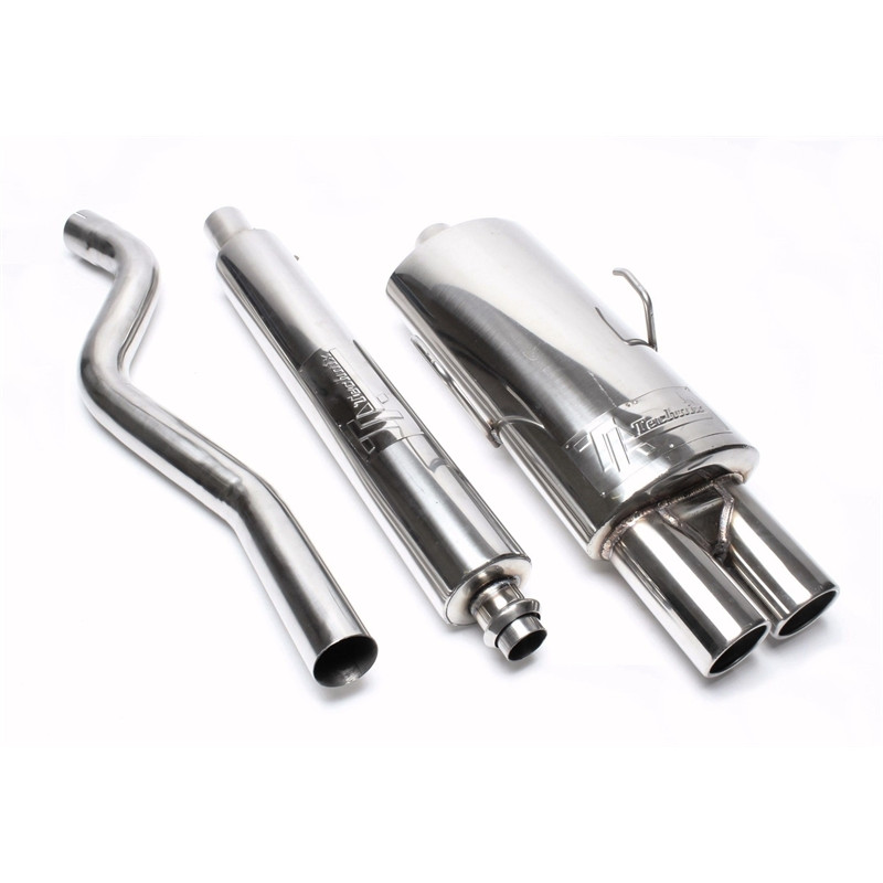 sistema di scarico 2x76mm round/flanged per Peugeot 106 Phase I+II (Cod. T-EVO106AE276)