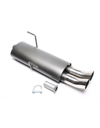 silenziatore sportivo  2x76mm DTM per Peugeot 206 hatchback (Cod. T-EVO206ED76)