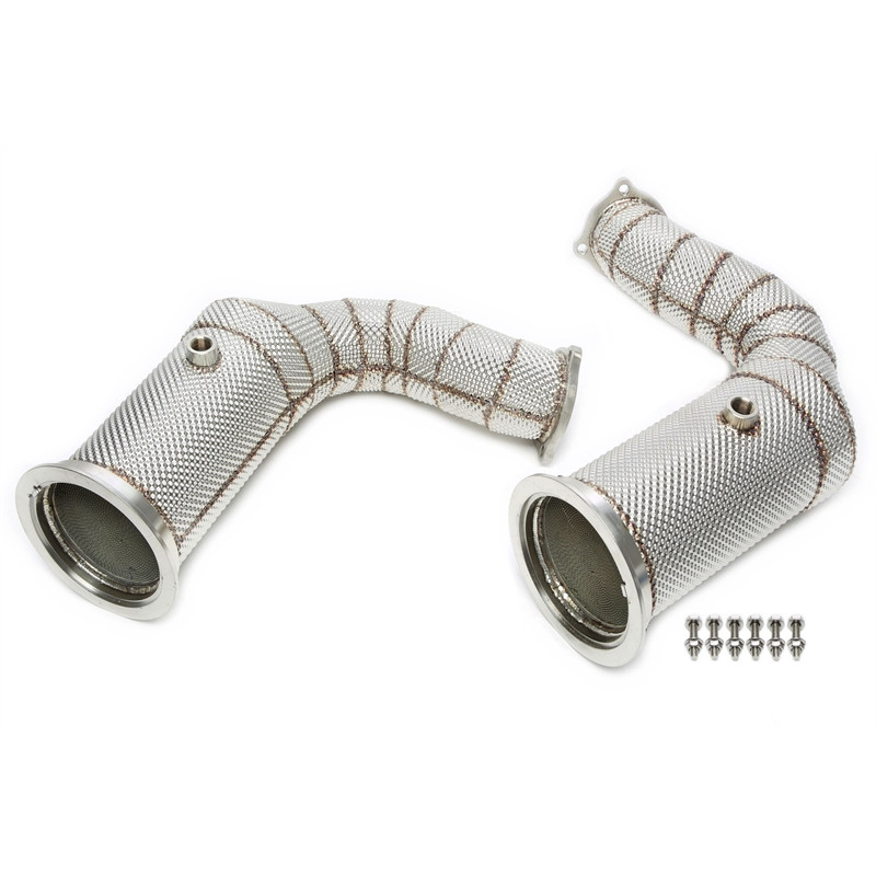 Downpipe con convertitore catalitico + protezione termica per Porsche Cayenne Turbo  9YA (Cod. T-06P