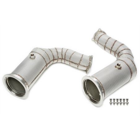 Downpipe con convertitore catalitico + protezione termica per Porsche Cayenne Turbo  9YA (Cod. T-06P