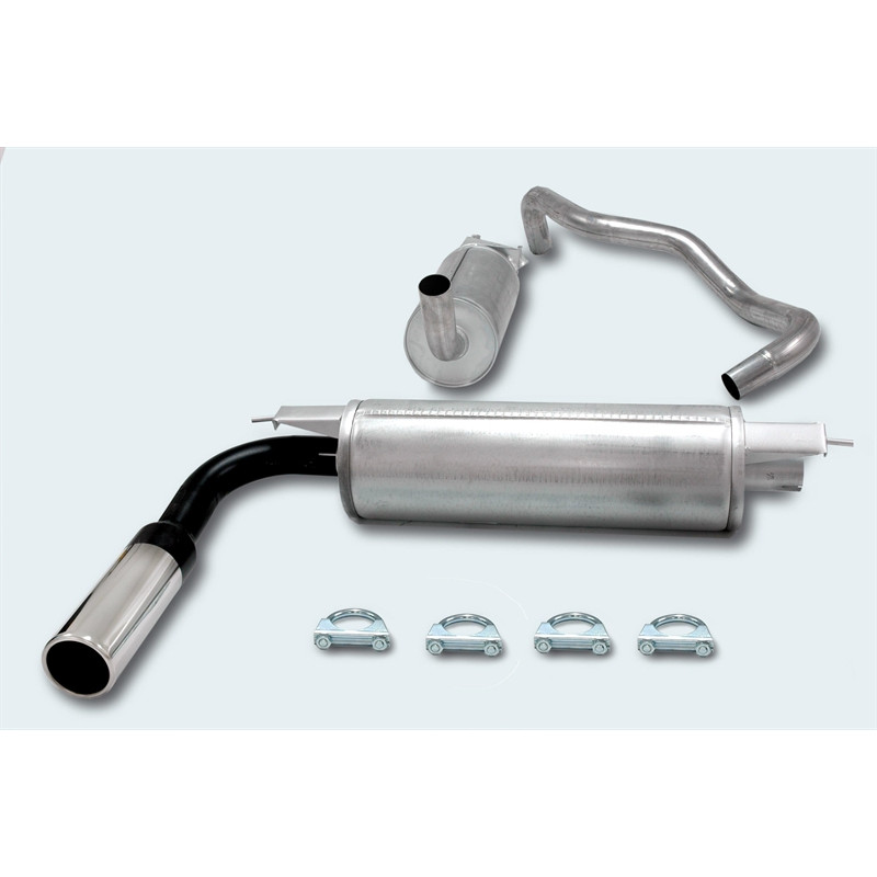 scarico sportivo 1x80mm per Volvo 240 con convertitore catalitico  P240/242 (Cod. T-01VO010-14)