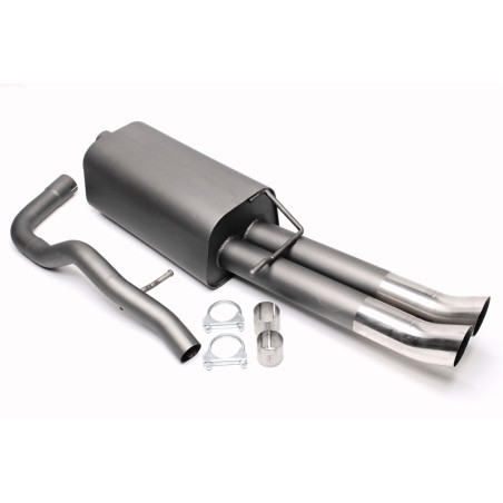 silenziatore sportivo  2x76mm DTM per VW Bora, Bora Variant 1J (Cod. T-EVOBORAED76)