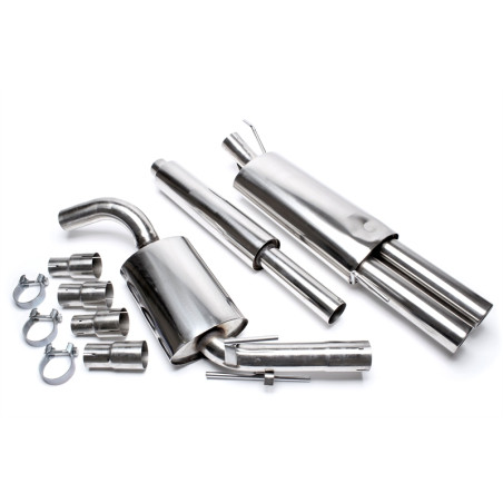 sistema di scarico 2x76mm per VW Golf III, Golf III+IV Cabrio (Cod. T-EVOG3AE276)