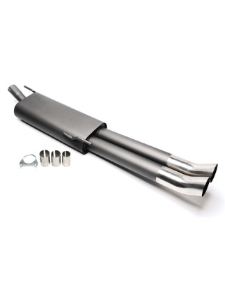 silenziatore sportivo  2x76mm DTM per VW Golf III Variant, Vento (Cod. T-EVOG3VED76)