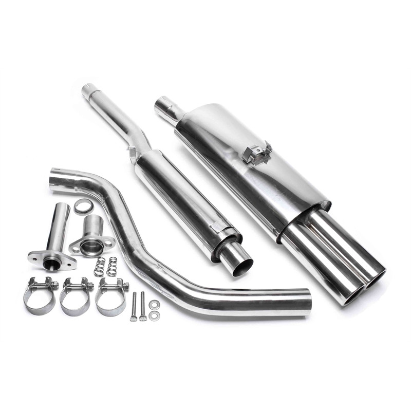 sistema di scarico 2x76mm per VW Polo, Polo Classic, Polo Coupe  86C (Cod. T-EVOP3AE276)