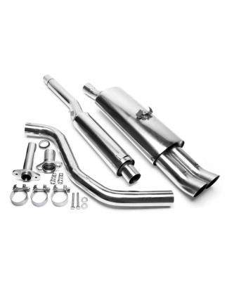 sistema di scarico 2x76mm DTM per VW Polo, Polo Classic, Polo Coupe  86C (Cod. T-EVOP3AED76)