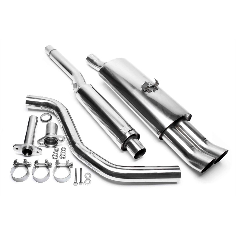 sistema di scarico 2x76mm DTM per VW Polo, Polo Classic, Polo Coupe  86C (Cod. T-EVOP3AED76)