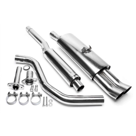 sistema di scarico 2x76mm DTM per VW Polo, Polo Classic, Polo Coupe  86C (Cod. T-EVOP3AED76)