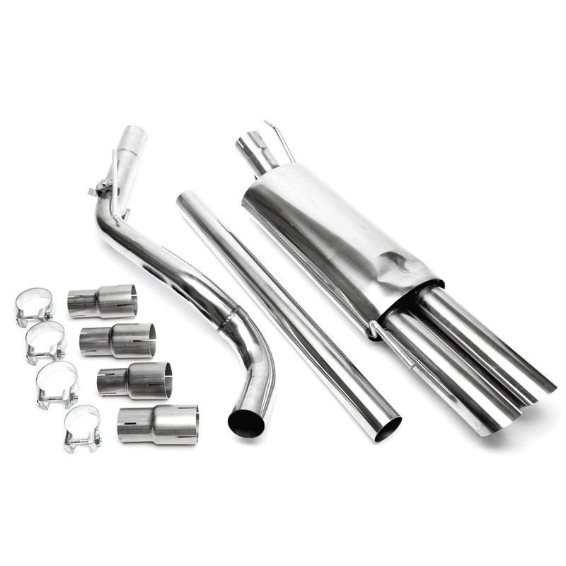 sistema di scarico sportivo 2x76mm per VW Golf III, Golf III+IV Cabrio (Cod. T-RSG3E276SC)