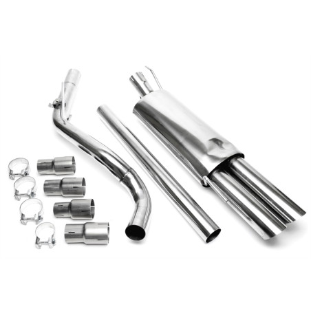 sistema di scarico sportivo 2x76mm per VW Golf III, Golf III+IV Cabrio (Cod. T-RSG3E276SC)
