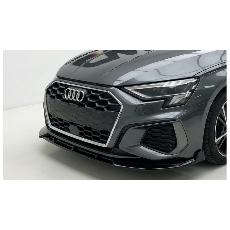 Splitter anteriore per Audi A3 8Y S Line V2 (Cod. CW-CWBFSW-IA0015PB)