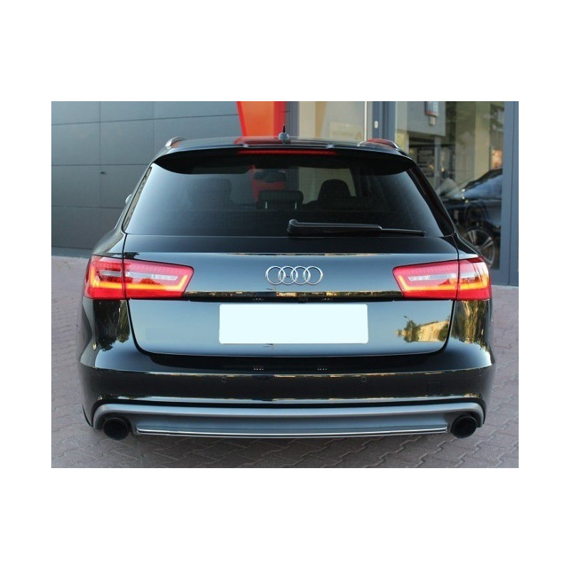 Diffusore paraurti posteriore 2 uscite singole di scarico S6 look Avant Audi A6 C7 2011-2014 (Cod. TF-BFT00053)