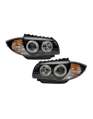Fari Anteriori Angel Eyes BMW E87/E81/E88/E82 Black (Cod. E-FAB0092)