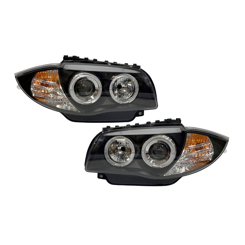 Fari Anteriori Angel Eyes BMW E87/E81/E88/E82 Black (Cod. E-FAB0092)
