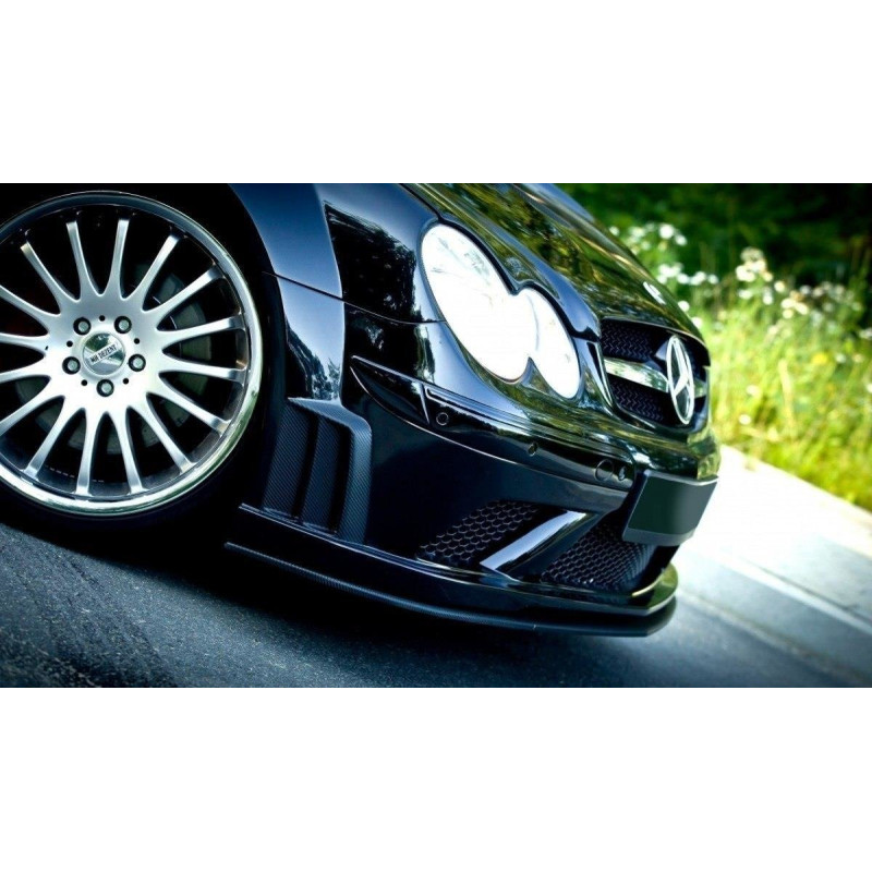 SPLITTER ANTERIORE MERCEDES CLK W209 BLACK (SL BLACK SERIES LOOK) (Cod. M-ME-CLK-209-BLACK-SL-FD2G)