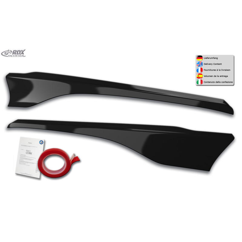 Palpebre fari per FORD Transit Custom & Tourneo Custom (2018+) nero lucido (Cod. R-RDSB157-GZD)