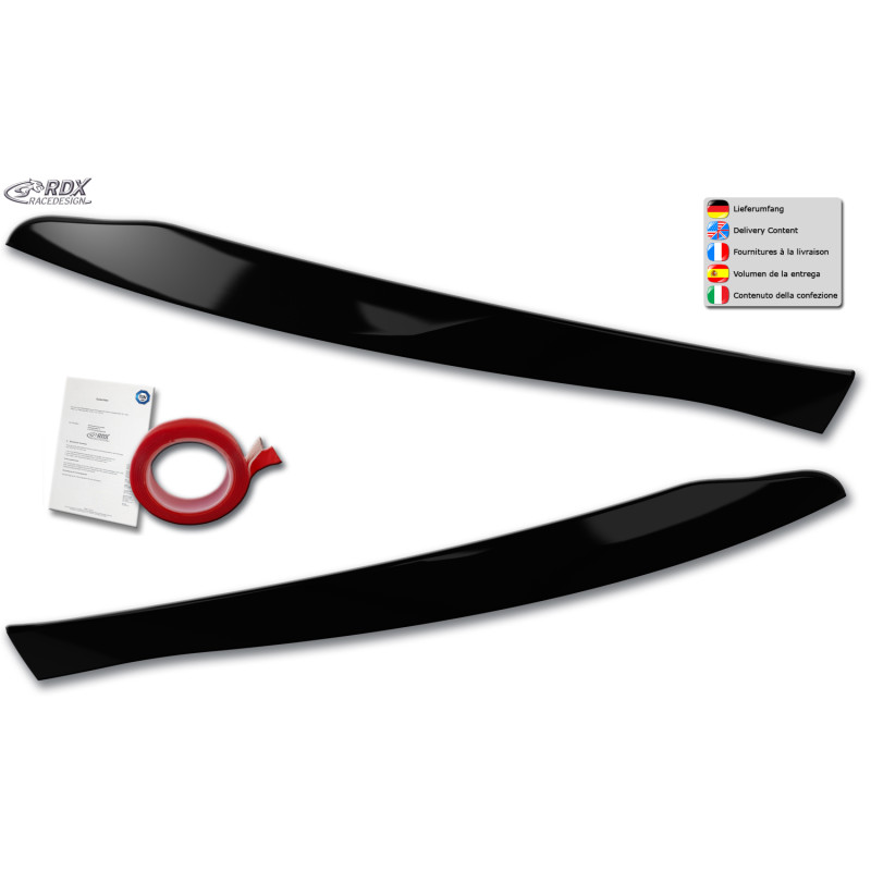 Palpebre fari per MERCEDES GLC X253 & GLC Coupe C253 (204X | 2019-2023) nero lucido (Cod. R-RDSB215-