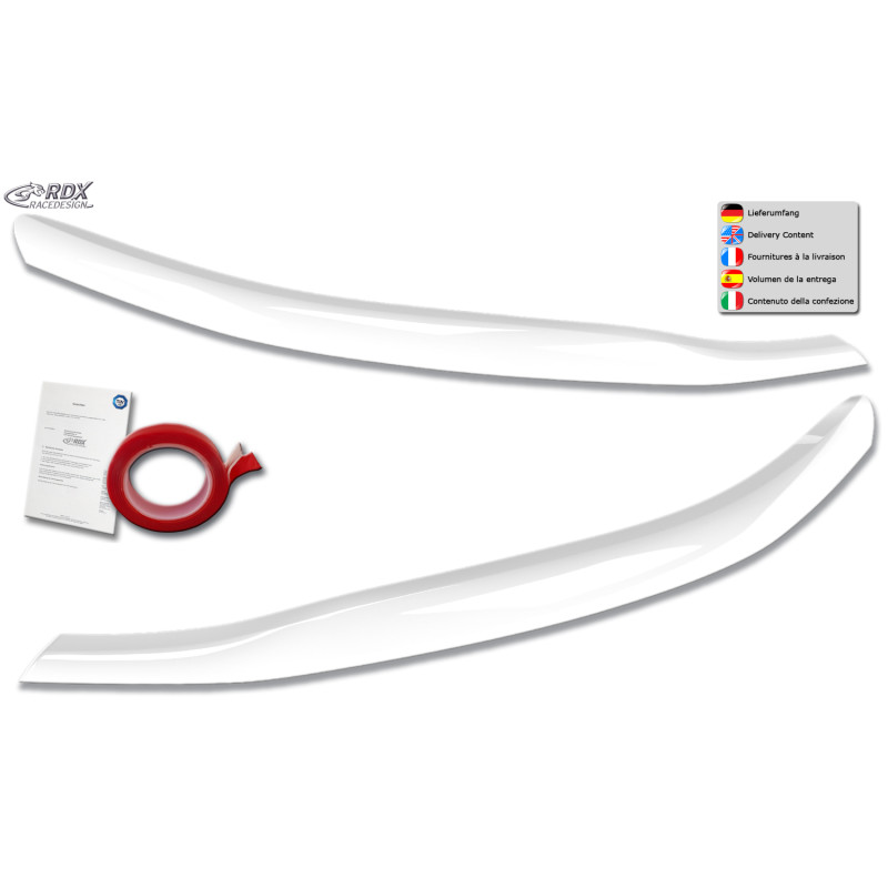 Palpebre fari per FORD Transit Custom & Tourneo Custom (for Halogen/ 2023-present) bianco lucido (Co Palpebre fari per FORD Transit Custom & Tourneo Custom (for Halogen/ 2023-present) bianco lucido (Co