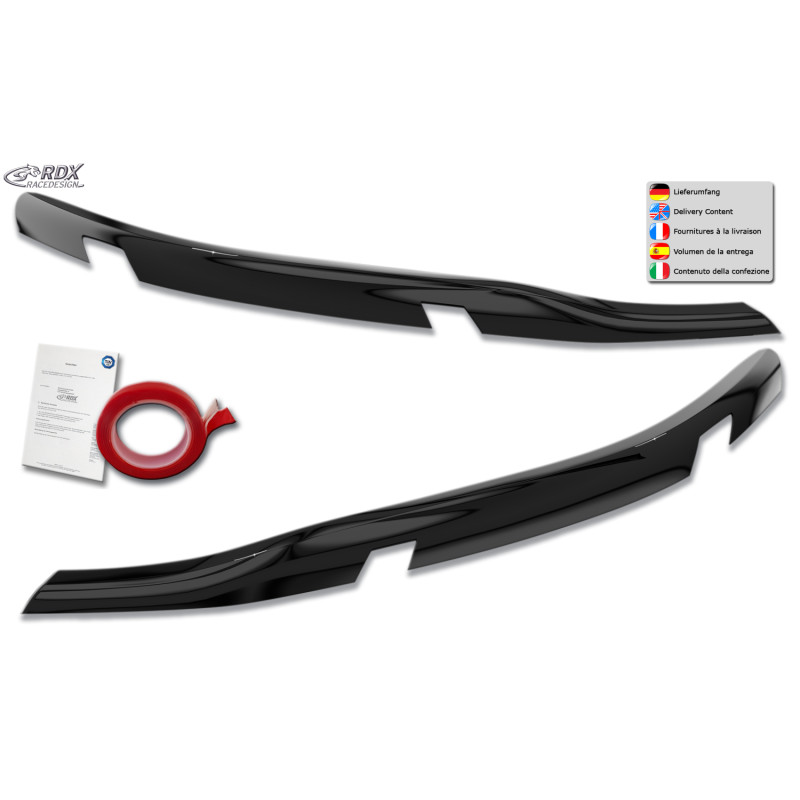 Palpebre fari per FORD Tourneo Custom & Transit Custom (for LED/ 2023-present) nero lucido (Cod. R-R