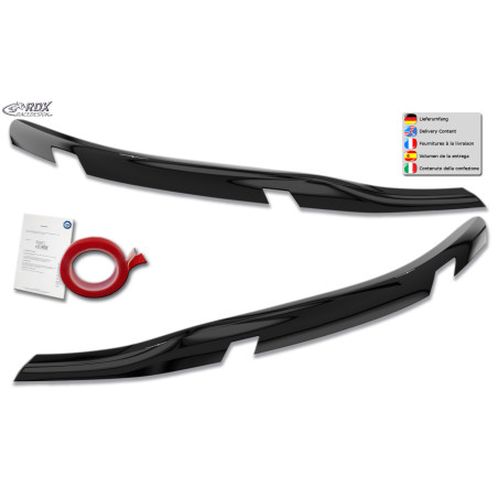 Palpebre fari per FORD Tourneo Custom & Transit Custom (for LED/ 2023-present) nero lucido (Cod. R-R