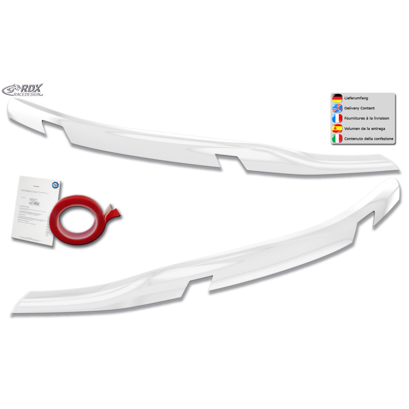 Palpebre fari per FORD Tourneo Custom & Transit Custom (for LED/ 2023-present) bianco lucido (Cod. R