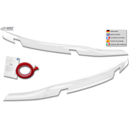 Palpebre fari per FORD Tourneo Custom & Transit Custom (for LED/ 2023-present) bianco lucido (Cod. R