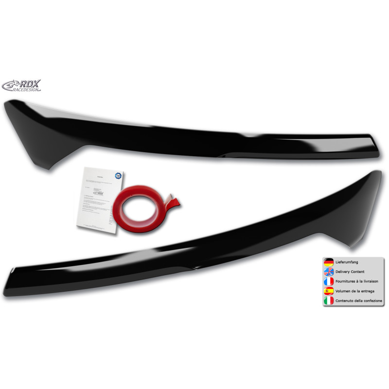 Palpebre fari per FORD Transit Courier & Tourneo Courier (N1P / N3P | 2024+) nero lucido (Cod. R-RDS